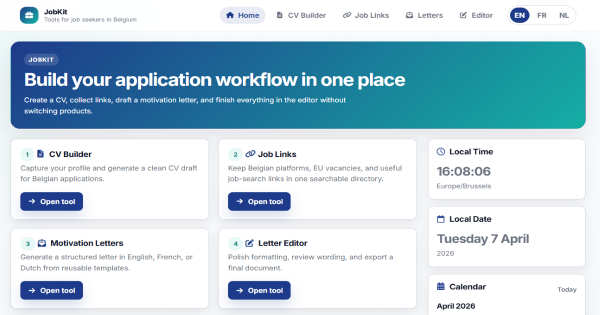 JobKit application workflow preview