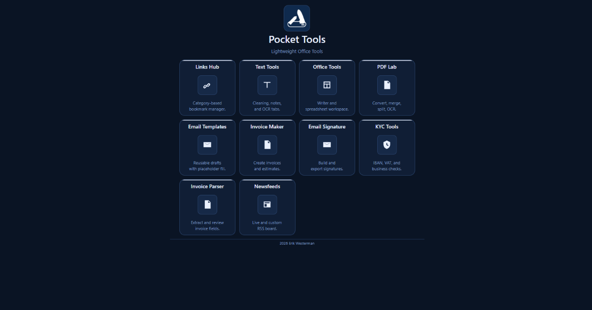 Pocket Tools Admin Tools preview
