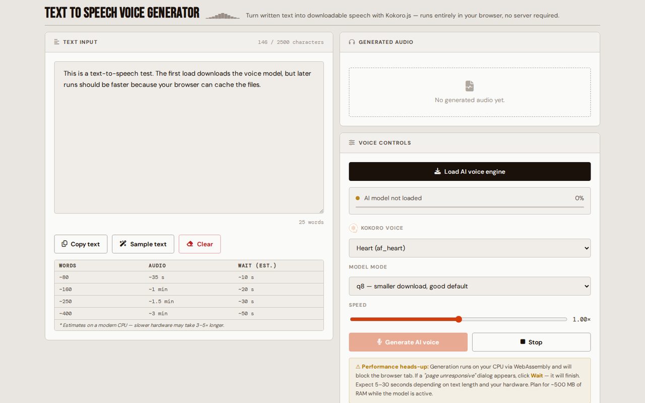 Voice Generator app screenshot