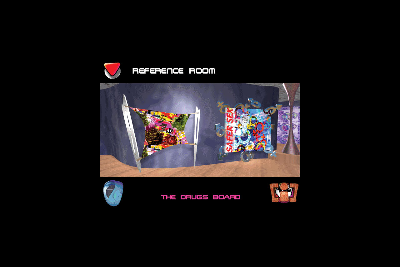 Think Positive CD-ROM navigation and game-style interface