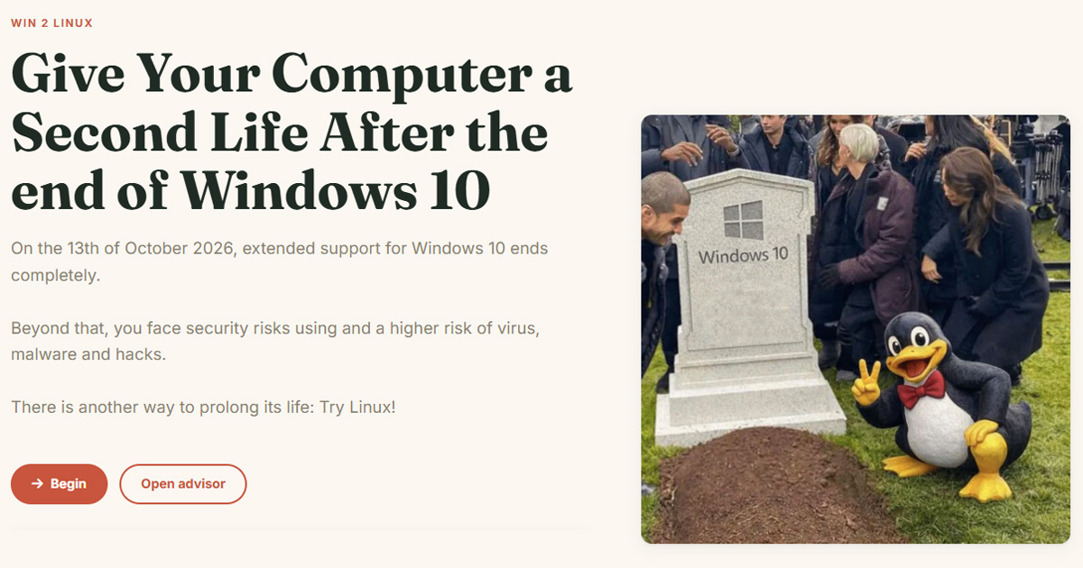 Win 2 Linux site preview